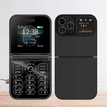 Стільниковий мобільний телефон SERVO F15 Mini кнопковий телефон-розкладачка на 2 SIM карти з дисплеєм 2.0 дюйма, чорний (102895504)