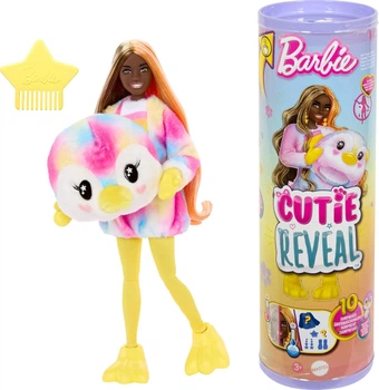 Кукла Барби цветные пушистики - Пингвин, Barbie Cutie Reveal Color Dream Series Tie-Dyed Penguin (HRK40)