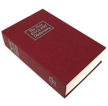 Сейф книга с ключом Словарь кэшбокс для денег шкатулка для ценностей большая книжка копилка металлическая 18 см Бордовый