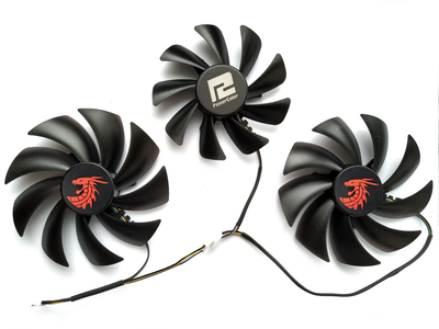 Вентилятор FirstD для видеокарты PowerColor (orgnl) FD10015H12D FD9015U12D комплект 3 шт (№394.5)
