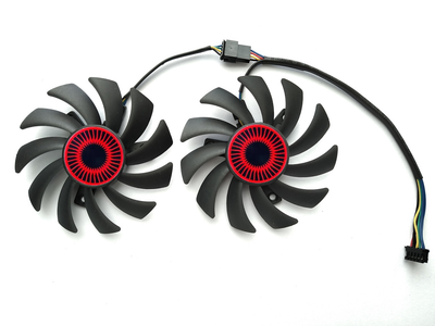 Вентилятор Everflow для видеокарты ASUS (orgnl) 75 мм 5-pin T128010BH (FD7010H12S T128010SH FD7010H12D T128010SM) комплект 2 шт (№33.21)