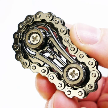 Антистресс Металлический Bike Chain Spinner Фиджет Игрушка, Крутилка Графит (01326)