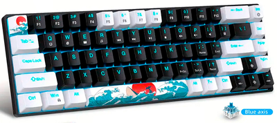 Клавиатура игровая HXSJ V800 Wave / MX Blue / Type-C / 60%