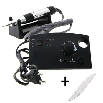 Фрезер для манікюру та педикюру Nail Master ZS-602 65 Вт 45000 об/хв Чорний (апарат для манікюру та педикюру) + Пилочка для нігтів "хвиля" Lilly Beaute