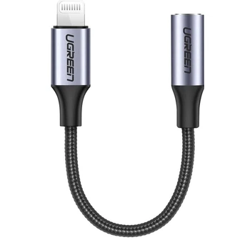 Перехідник Ugreen Lightning to 3.5mm 10cm Headphone Jack Adapter Model US211 gray (30756)