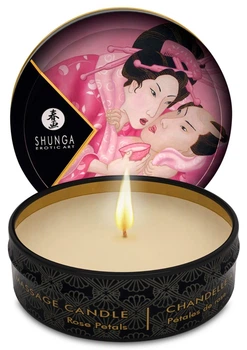 Массажная свеча Shunga Mini Massage Candle Roses с ароматом розы, 30 мл