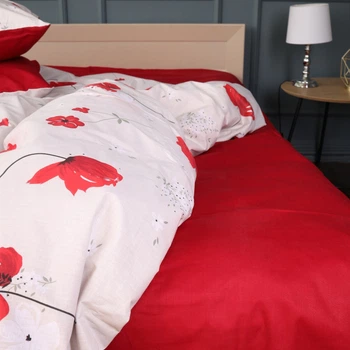 Простынь MirSon полуторная 150x220 см 17-0754 Scarlet Poppies Ranforce Elite (2200010933482)
