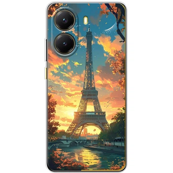 Силиконовый Чехол с Картинкой для Xiaomi Poco X7 Pro Принт (Париж, Эйфелева Башня) (65046-ysm037)