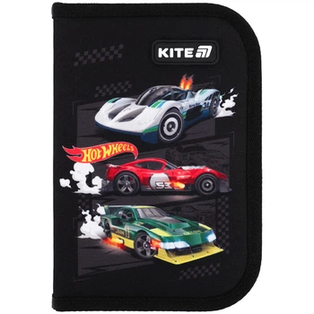 Пенал з наповненням Kite Hot Wheels HW25-622H-1, 1 відділення, 2 відвороти