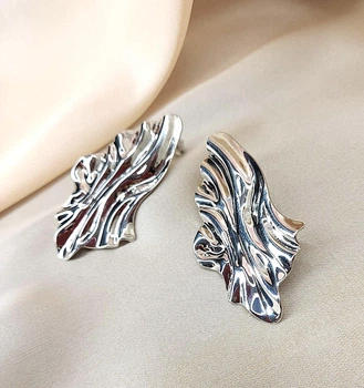 Жіночі сережки ромб м'якого металу jewelry Сріблястий