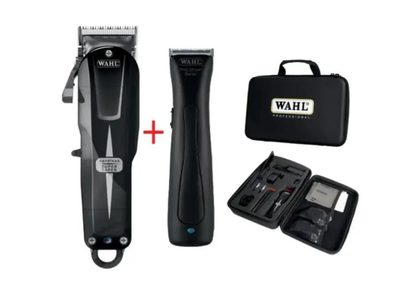 Набор машинок Wahl Cordless Combo Super Taper Cordless Black + Beret Stealth в кейсе 24 Вт цвет чёрный