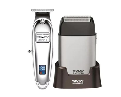 Набор для стрижки триммер Sway Vester S и шейвер Sway Shaver Pro Silver цвет серебристый