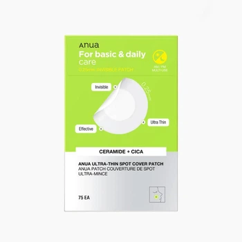 Ультратонкие патчи от высыпаний ANUA Ultra Thin Spot Cover Patch точечные 10 и 12 мм против прыщей с керамидами и центеллой 75 шт