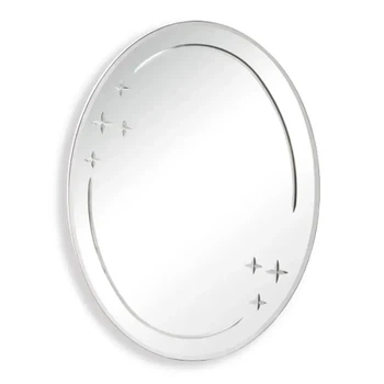 Дзеркало настінне 55х70 см Скло 3 мм Zerix FUSION MOZ03-550x700 овальне з декором (ZX5632)