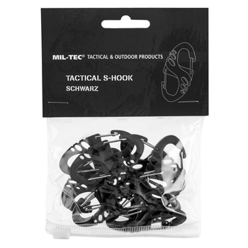 Набір карабінів тактичних Mil-Tec 10шт. Tactical S-hook Black (13458402)