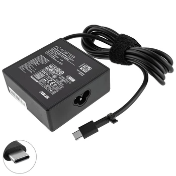 Блок живлення для ноутбука ASUS USB-C 90W, Type-C, квадратний, адаптер+перехідник, Black (2227834)