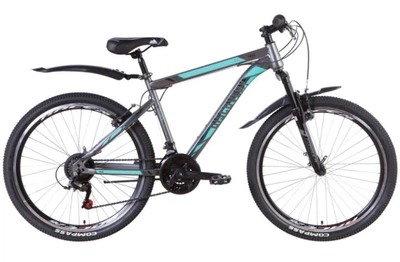 Велосипед DISCOVERY 27.5" TREK AM DD рама 19.5" серебристый с бирюзовым