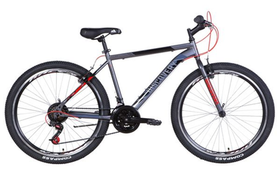 Велосипед DISCOVERY 26" ATTACK 14G Vbr рама 18" сріблястий з малахітовим