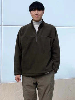 Толстовка на флисе, на молнии мужская Uniqlo 762580649 L Зеленая (1159825524)