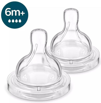 Philips Соска Avent силіконова Анти-колік, 6 міс+., 2 шт, швидкий потік