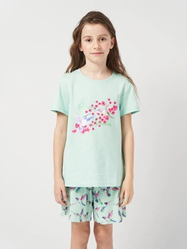 Детская летняя пижама для девочки Coccodrillo Pajamas WC5448201PJS-010 116 см Аквамарин (5904986498965)