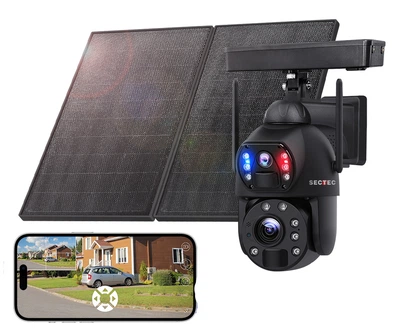 Уличная автономная 4G камера Sectec ST-599-6M-20X-20W-4G Black с солнечной панелью