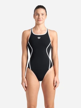 Купальник слитный женский Arena Pro_File Swimsuit Solid 008055-510 44 Черный/Белый (3468337414346)