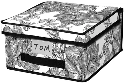 Кошик для зберігання Idea Home NP-101M 30 x 28 x 15 см Anthracite Flowers (NP-101M прям. ткан. з/кр Anthrac)