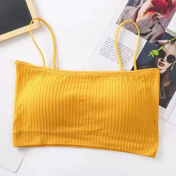 Женский прямой топ бандо с бретелями желтый One Size 1216_14-89