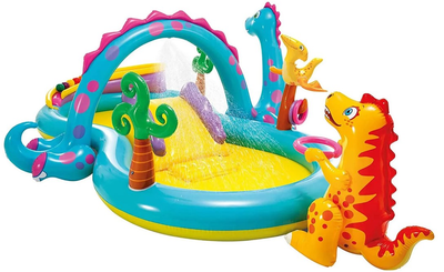 Водяний надувний ігровий центр Intex Dinoland з надувною гіркою 57135 333 x 229 x 112 см (6941057402505)