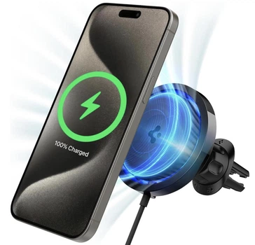 Автомобильный держатель с беспроводной зарядкой Spigen OneTap Pro 3 Cryomax MagSafe Car Mount AirVent