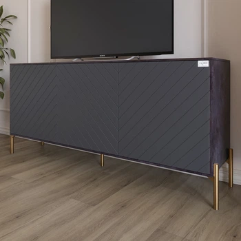 Тумба Lion Амарант 168x40x76.5 см Бетон темный/Графитовый (LION-043090)