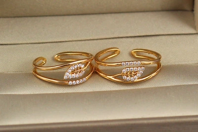 Кільце Xuping Jewelry розсувне з листочком р 18 і більше золотисте
