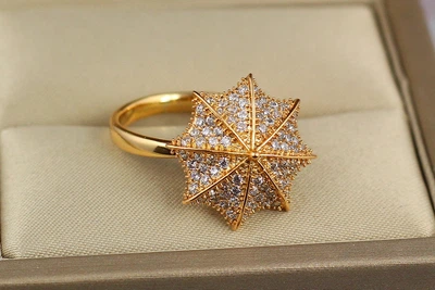 Кольцо Xuping Jewelry зонтик вращается 2 см р 18 золотистое