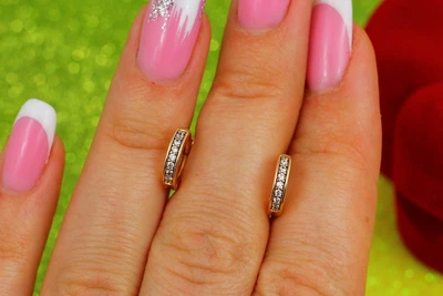 Сережки Xuping Jewelry кільця з камінням 1 см золотисті