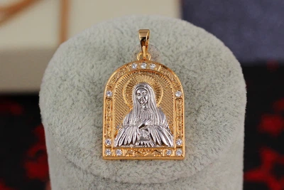 Ладанка Xuping Jewelry у формі арки з камінням Пресвята Богородиця 2,5 см комбінована