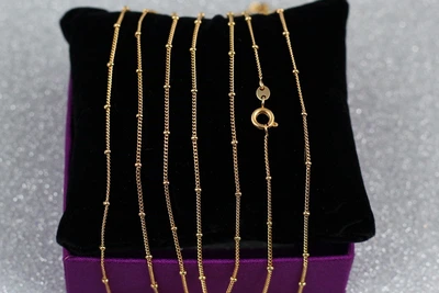 Цепь Xuping Jewelry панцирная 45 см 1 мм с шариками 2 мм золотистая