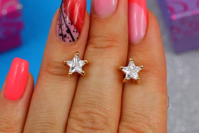 Серьги гвоздики Xuping Jewelry звездочки 8 мм золотистые