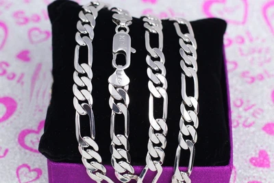 Цепь Xuping Jewelry фигаро 60 см 8 мм серебристая