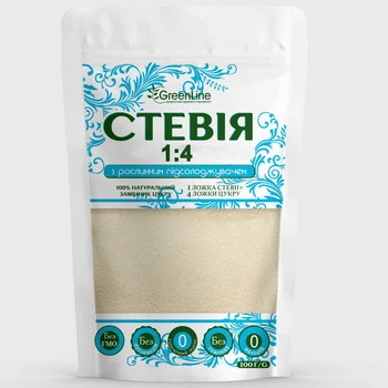Стевия GreenLine 1:4 с растительным подсластителем 100 г