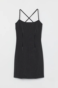 Платье H&M 42 черный полоска 1303967662