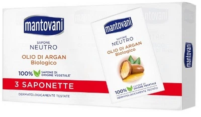 Мило тверде туалетне Арган Mantovani Olio Argan, 065221, 3x90 г