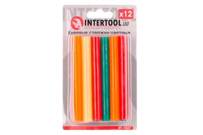 Клеевые стержни Intertool 11.2 x 100 мм цветные (12 шт.)