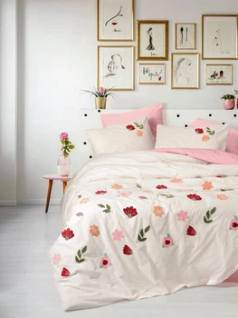 Комплект білизни Cotton Box Євро RANFORCE BLOSSOM Бавовна з об'ємною вишивкою із вовни Premium segment різнобарвний