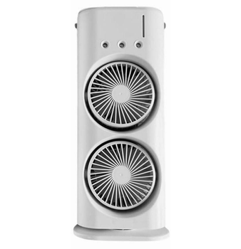 Настільний подвійний вентилятор із зволожувачем та підсвіткою 3а1Double Spray Fan 3 швидкості Білий