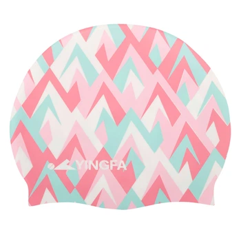 Шапочка для плавания силиконовая для взрослых Yingfa 0091-1 Pink-Mint