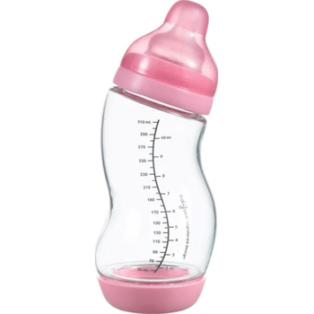 Пляшечка для годування Difrax S-bottle Wide антиколікова, силікон, 310 мл (737FE Pink)