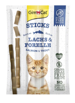 Лакомство для кошек GimCat Sticks 4 шт/ 5 г (лосось и форель)