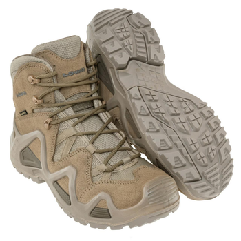 Тактичні чоловічі берці з GORE-TEX Lowa Zephyr GTX MID TF черевики бежеві 46