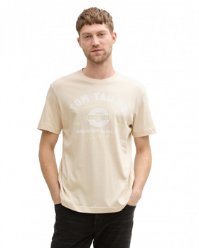 Футболка Tom Tailor LOGO TEE MEN'S T-SHIRT XL Бежевий 1037735-10336